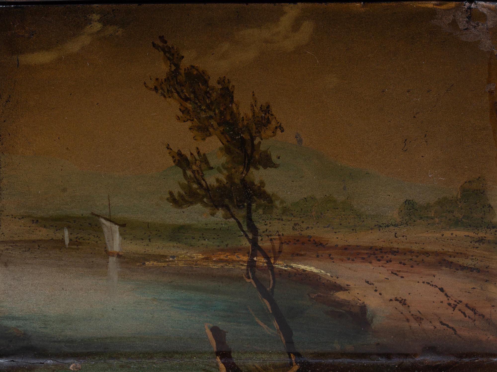 Boîte à thé victorienne en papier mâché en vente 3