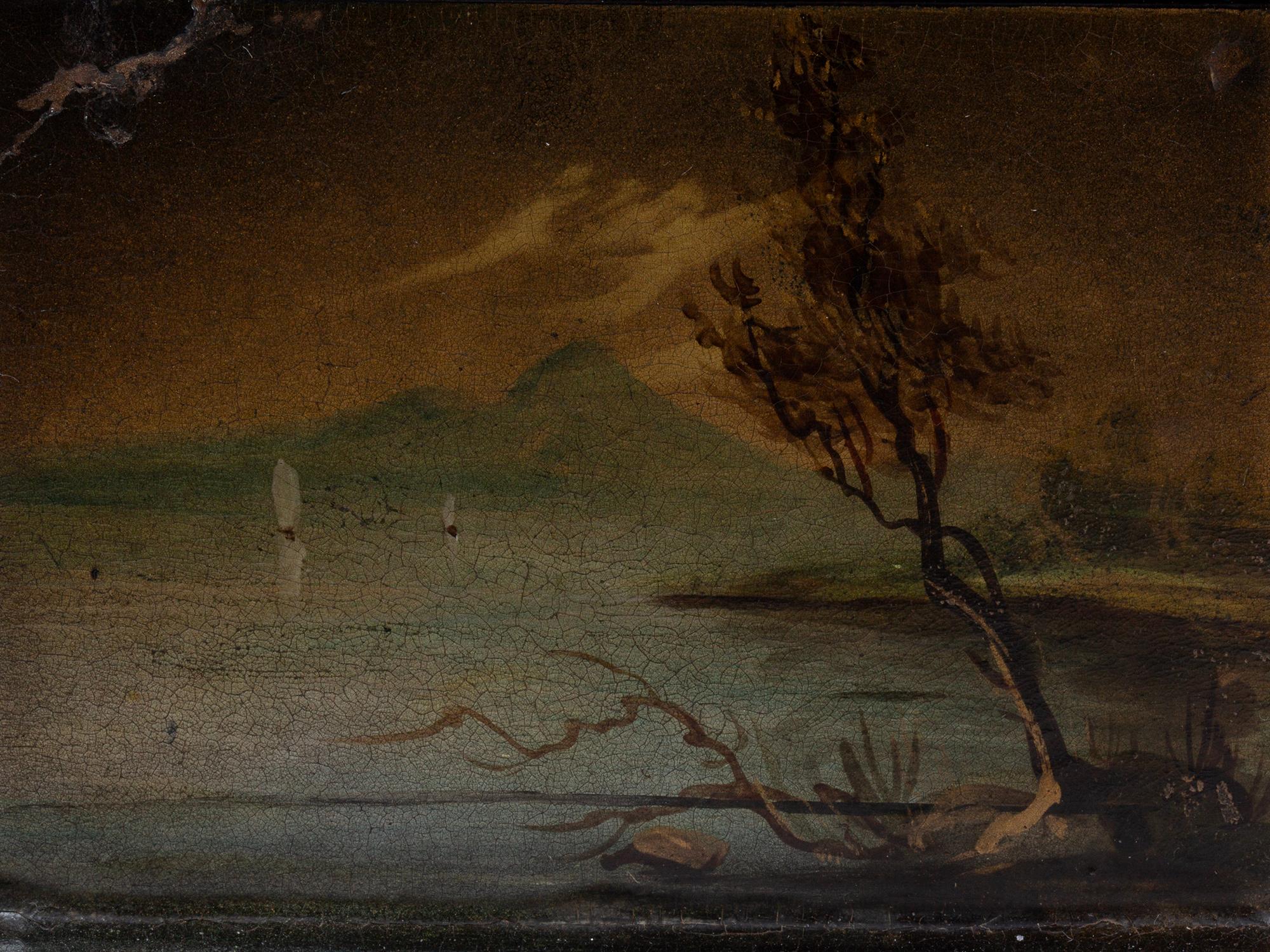 Boîte à thé victorienne en papier mâché en vente 4