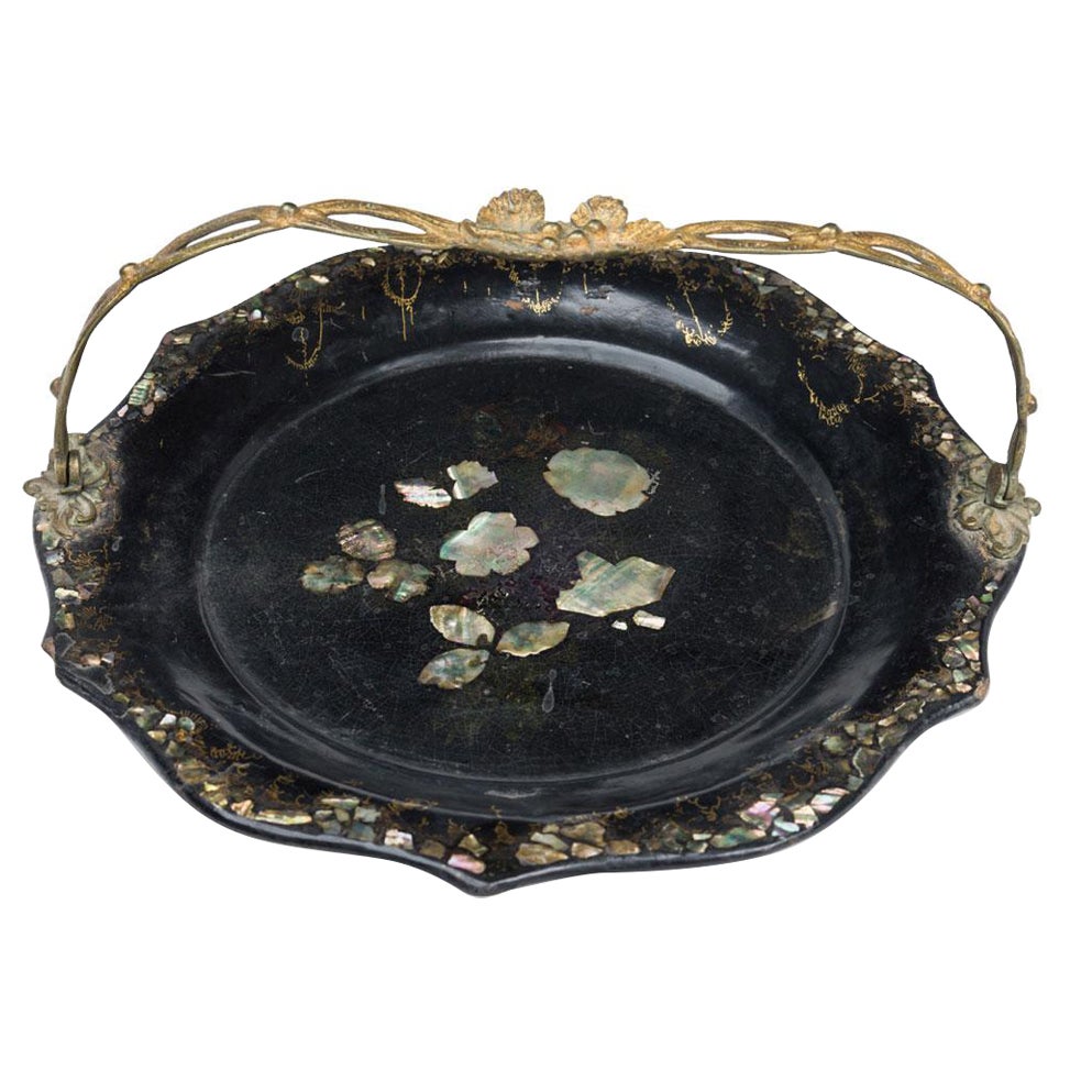 English Victorian Papier-Mache Tray