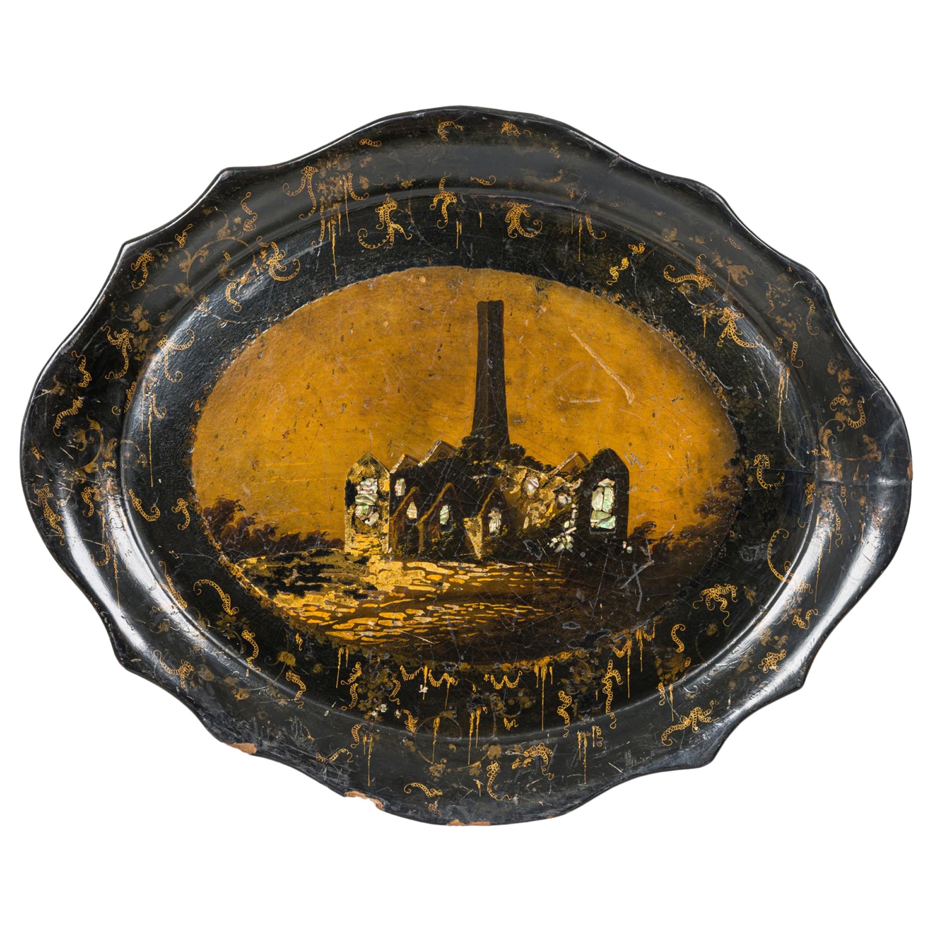 English Victorian Papier-Mache Tray