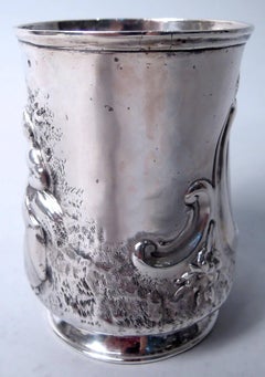 English Victorian Pastoral Farm Girl Sterling Silver Wine Cup, 1859