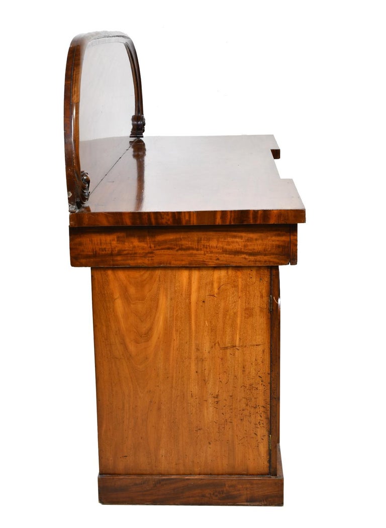 English Victorian Pedestal Base Sideboard in Mahogany, circa 1850 For