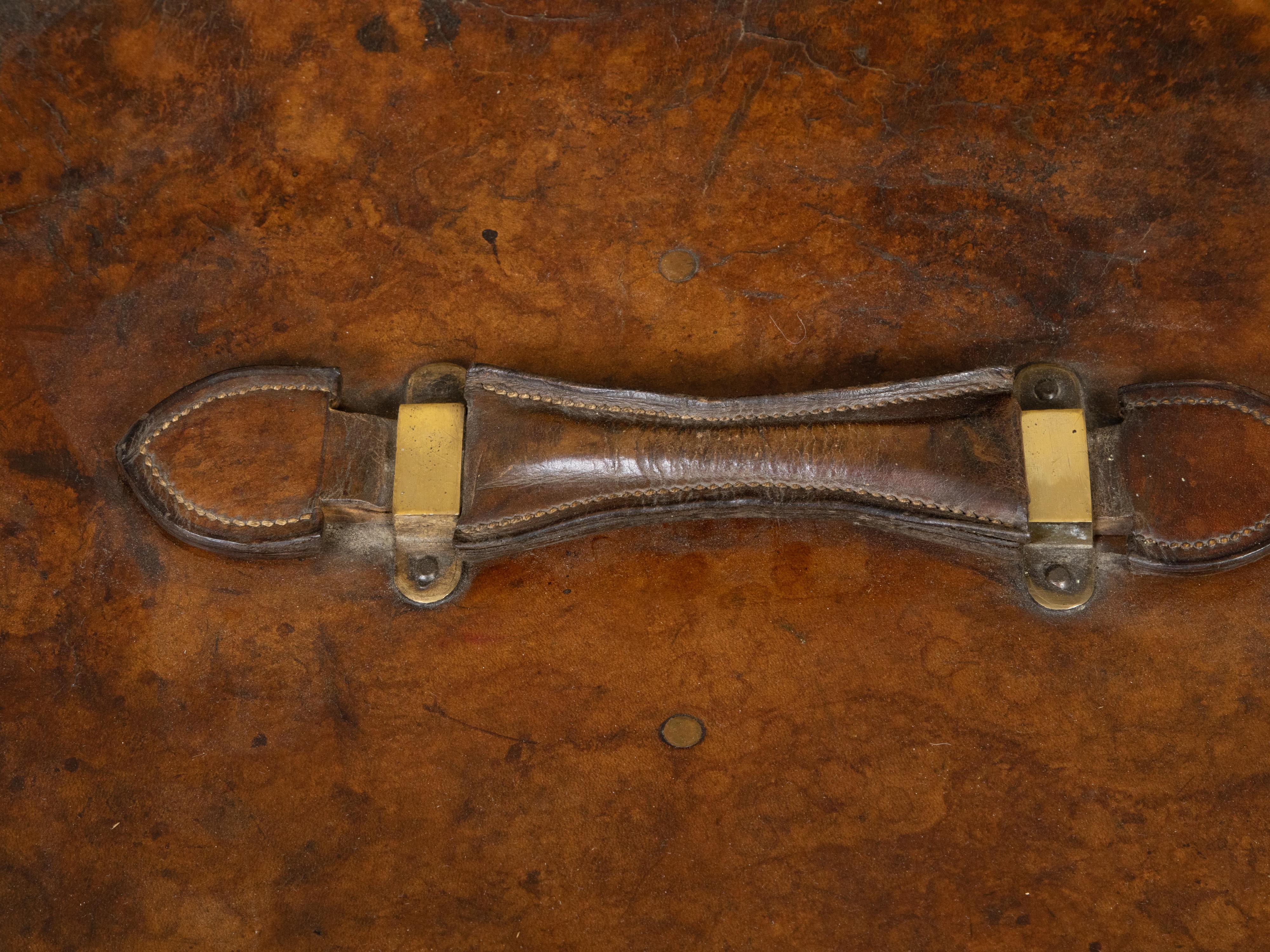 Englisches Leder-Hutgehäuse aus der viktorianischen Periode der 1880er Jahre mit abnehmbarem Deckel aus Leder im Angebot 6
