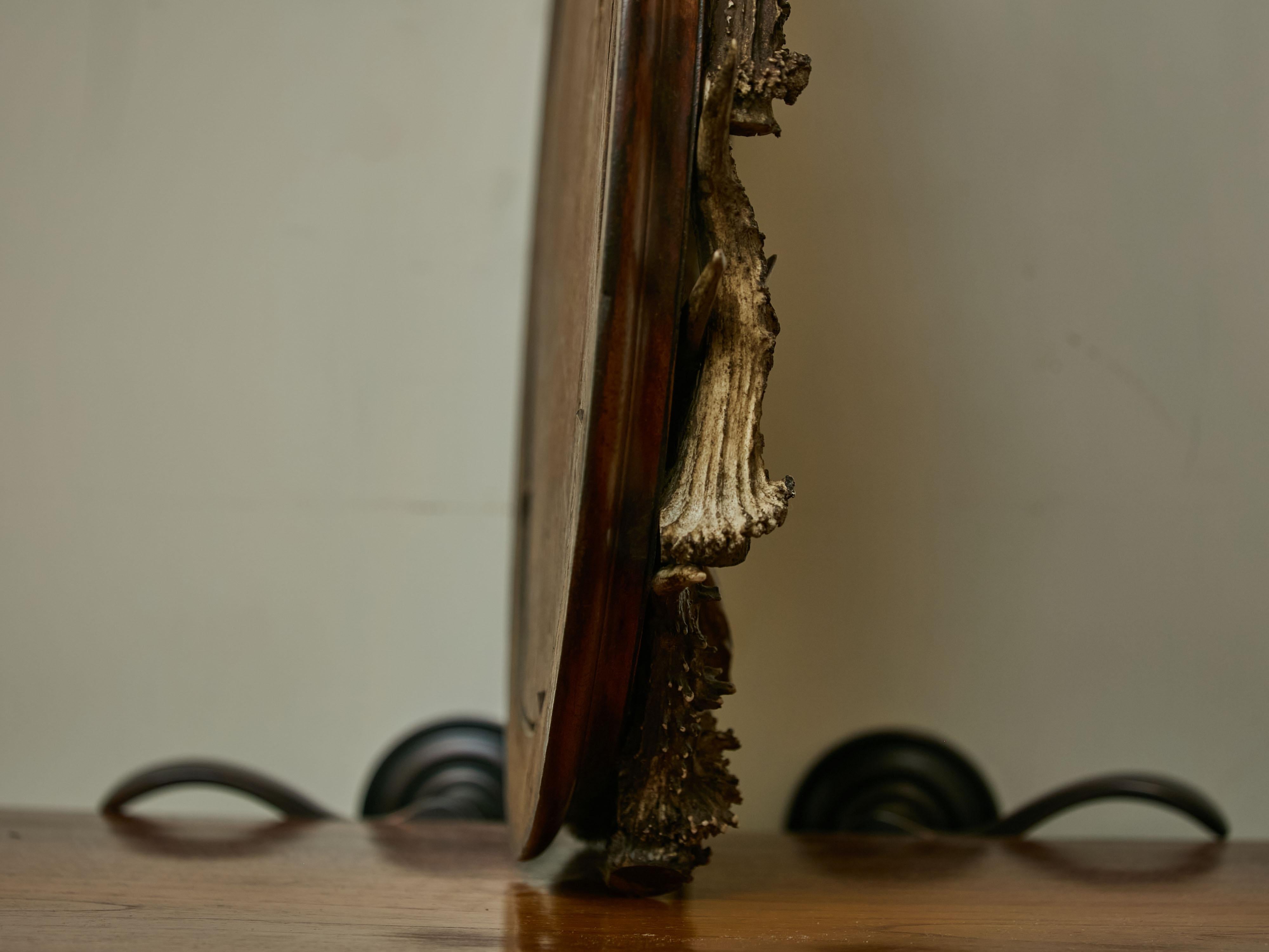 English Victorian Period 19th Century Antlers, Silver Plate and Crystal Inkwell For Sale 14