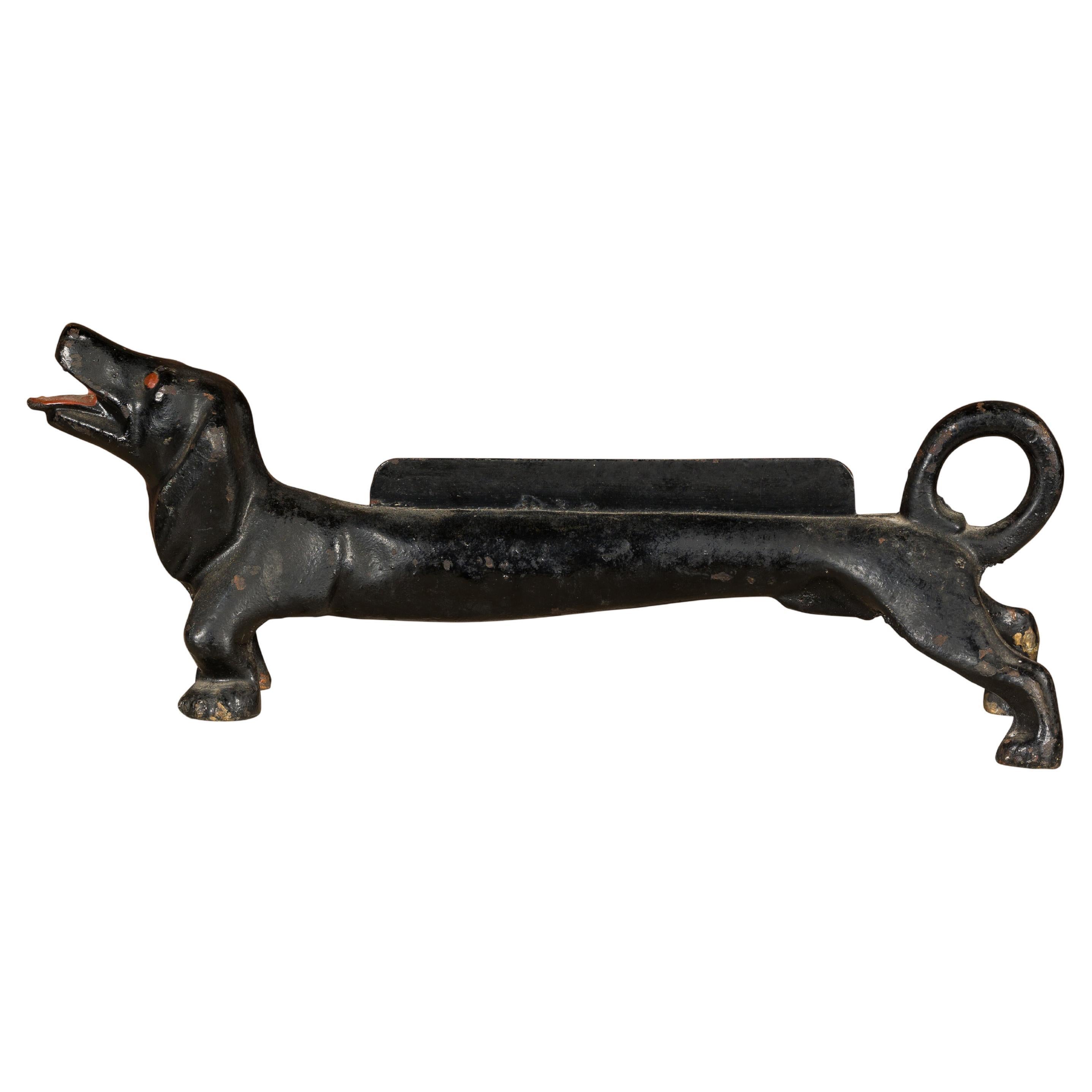 English Victorian Period 19th Century Iron Dachshund Dog Boot Scraper 