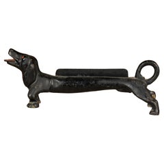 Antique English Victorian Period 19th Century Iron Dachshund Dog Boot Scraper 