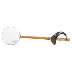 English Victorian Period 19th Century Magnifying Glass with Sword Handle