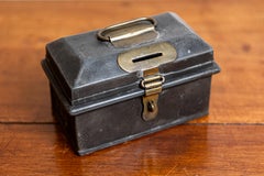 English Victorian Period 19th Century Metal Coin Box with Brass Hardware