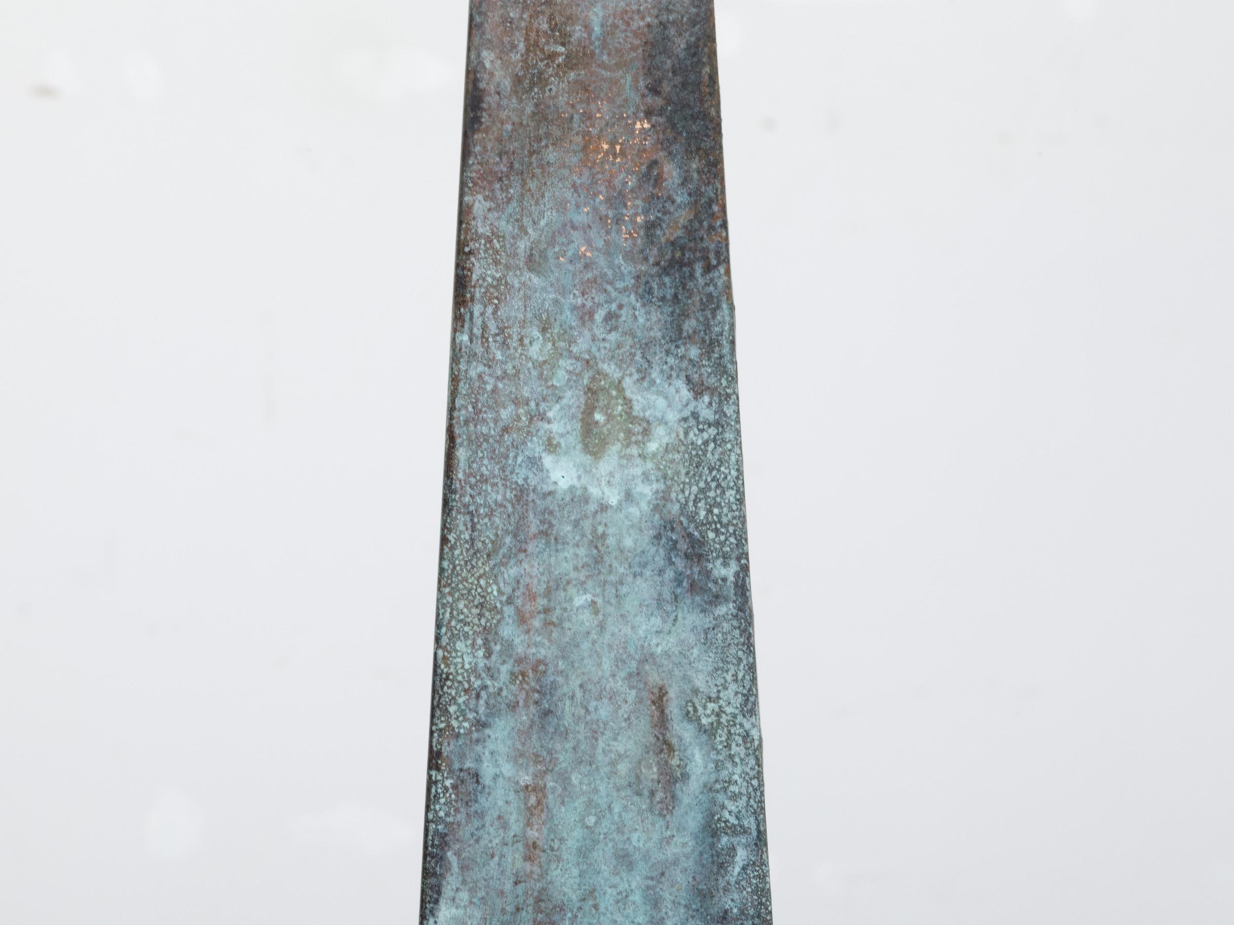 English Victorian Period 19th Century Turquoise Painted Metal Obelisk Finial For Sale 7