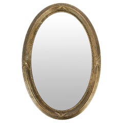 English Victorian Period Gilt Oval Carved Gesso Wall Mirror