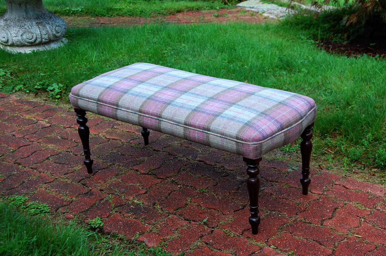 19th Century English Victorian Period Rosewood Upholstered Bench