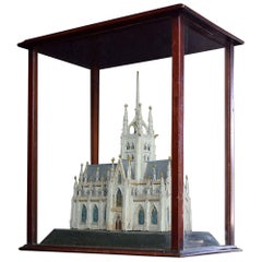 English Victorian Pine Church Diorama Model