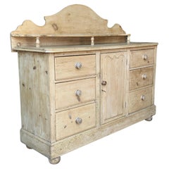 Antique English Victorian Pine Sideboard 