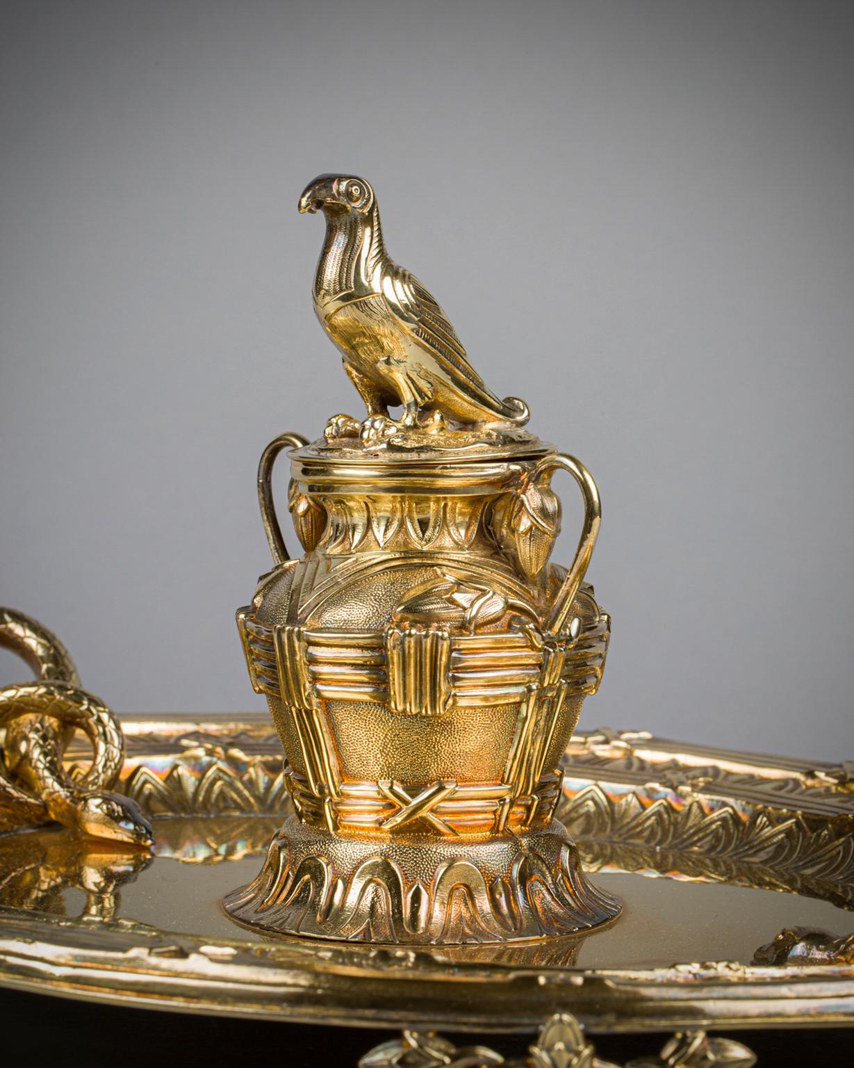 Britannico Calamaio inglese dorato vittoriano, circa 1900 in vendita