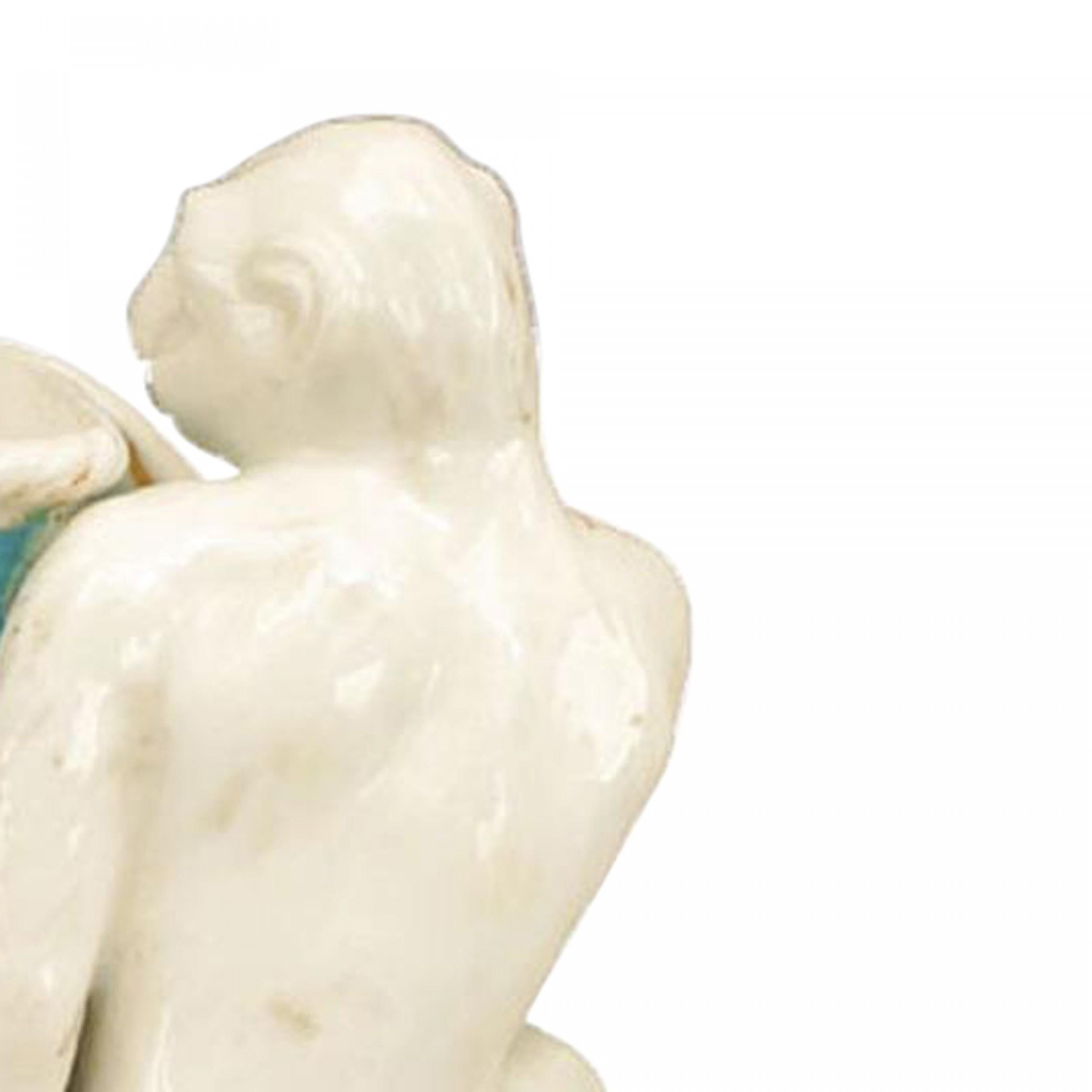 Hand-Crafted English Victorian Porcelain Monkey Vase For Sale