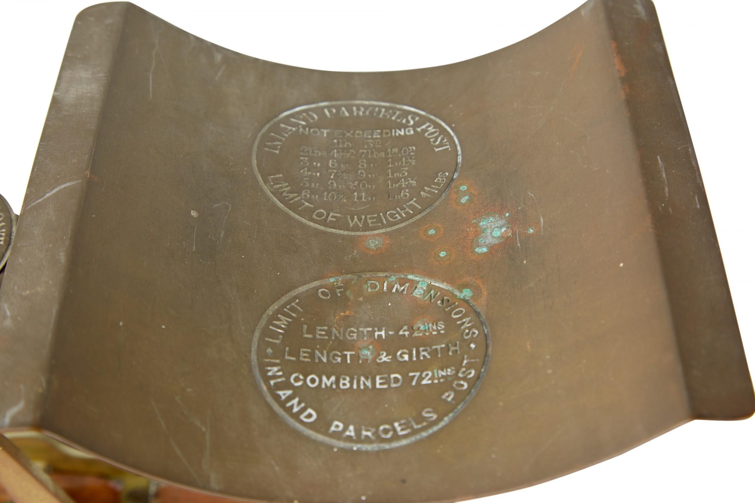 British English Victorian Postal Scales with Brass Weights For Sale
