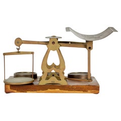 English Victorian Postal Scales with Brass Weights