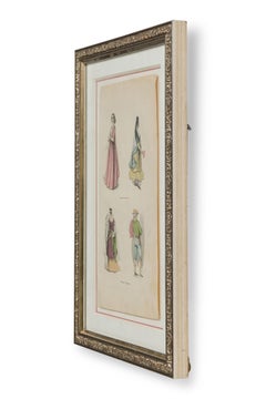 English Victorian Print of 4 Italian Noble Attires