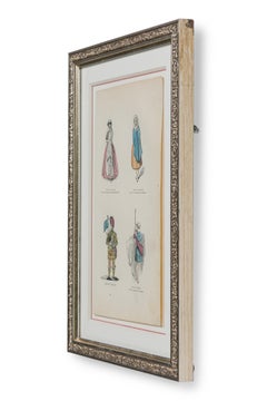 English Victorian Print of 4 Scottish Noble Attires