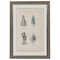 English Victorian Print of 4 Scottish Noble Attires