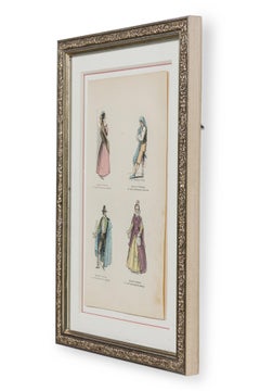 English Victorian Print of 4 Spanish Noble Attires