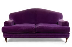English Victorian Purple Velvet Loveseat