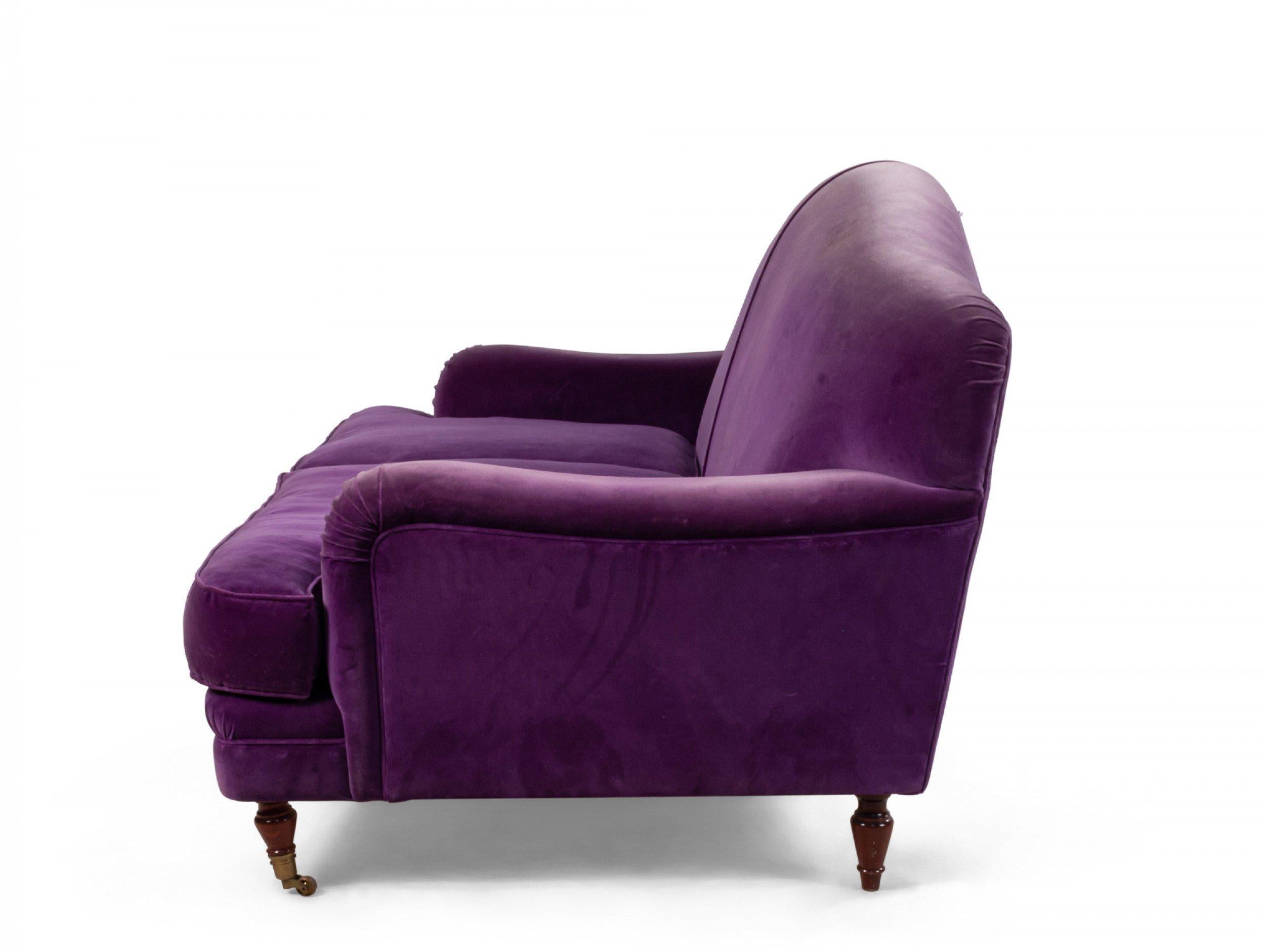 purple velvet love seat