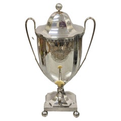 English Victorian Regency Silver Plate Trophy Cup Urn Coffee Dispenser Samovar
