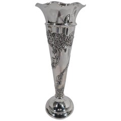 English Victorian Rococo Sterling Silver Vase by William Comyns