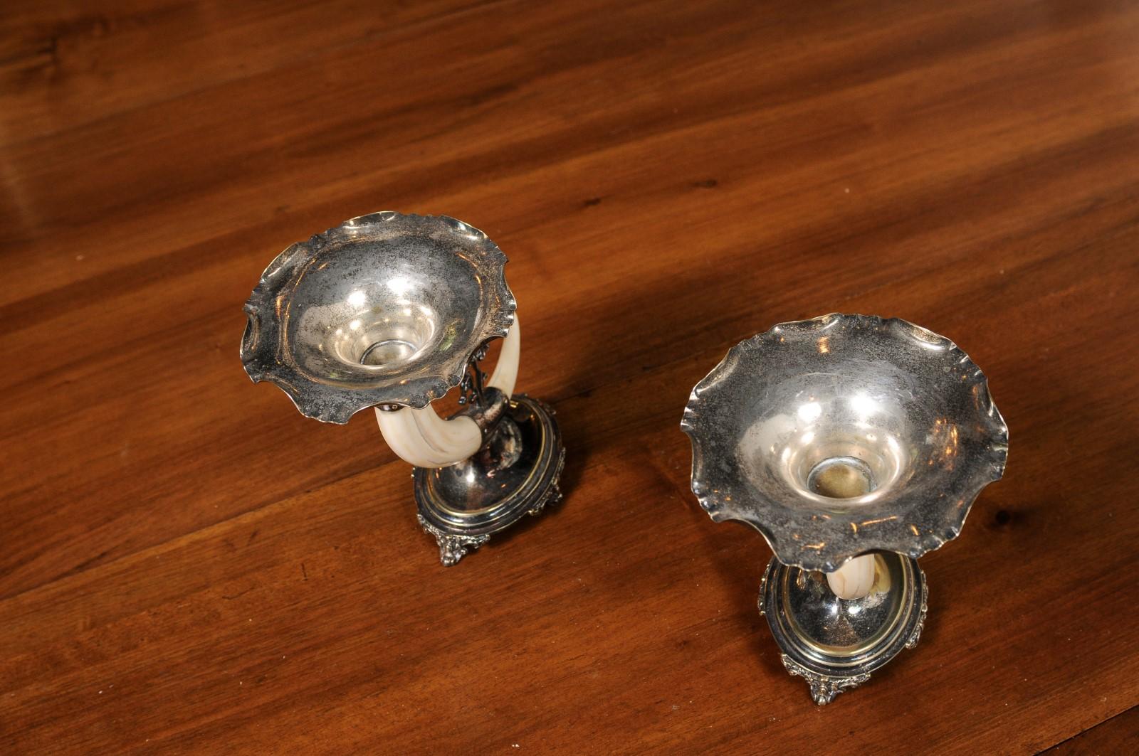 English Victorian Rodgers & Sons 19th Century Game Animal Horns on Silver Mounts For Sale 8