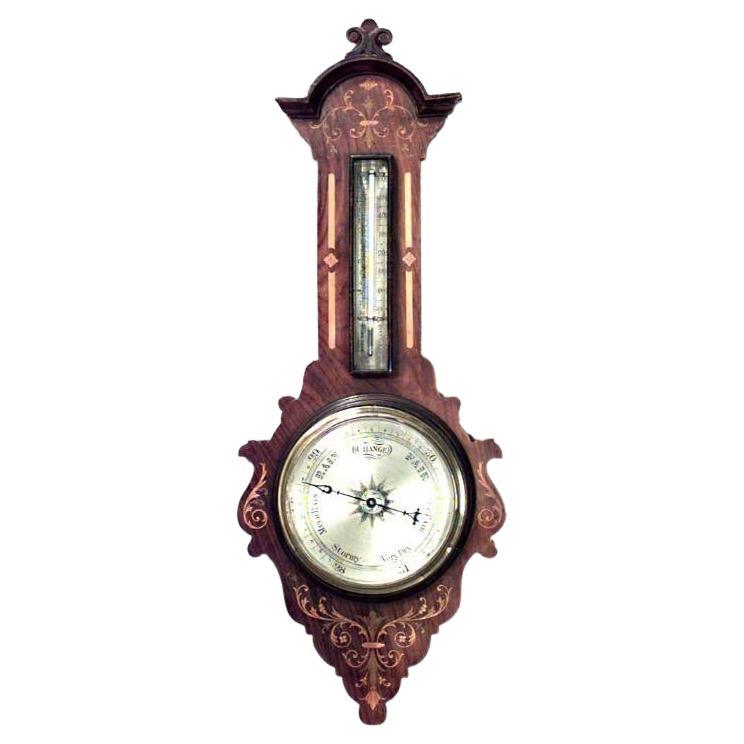 Baromètre anglais victorien en bois de rose