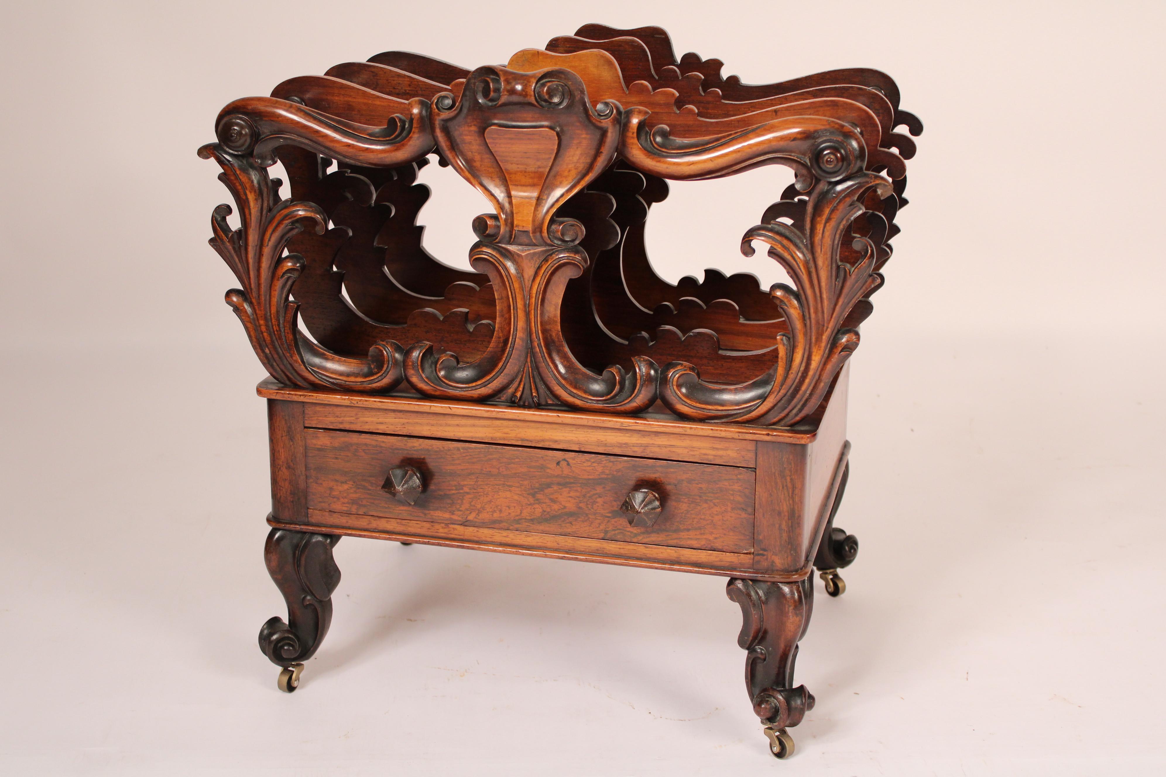 English Victorian Rosewood Canterbury In Good Condition For Sale In Laguna Beach, CA
