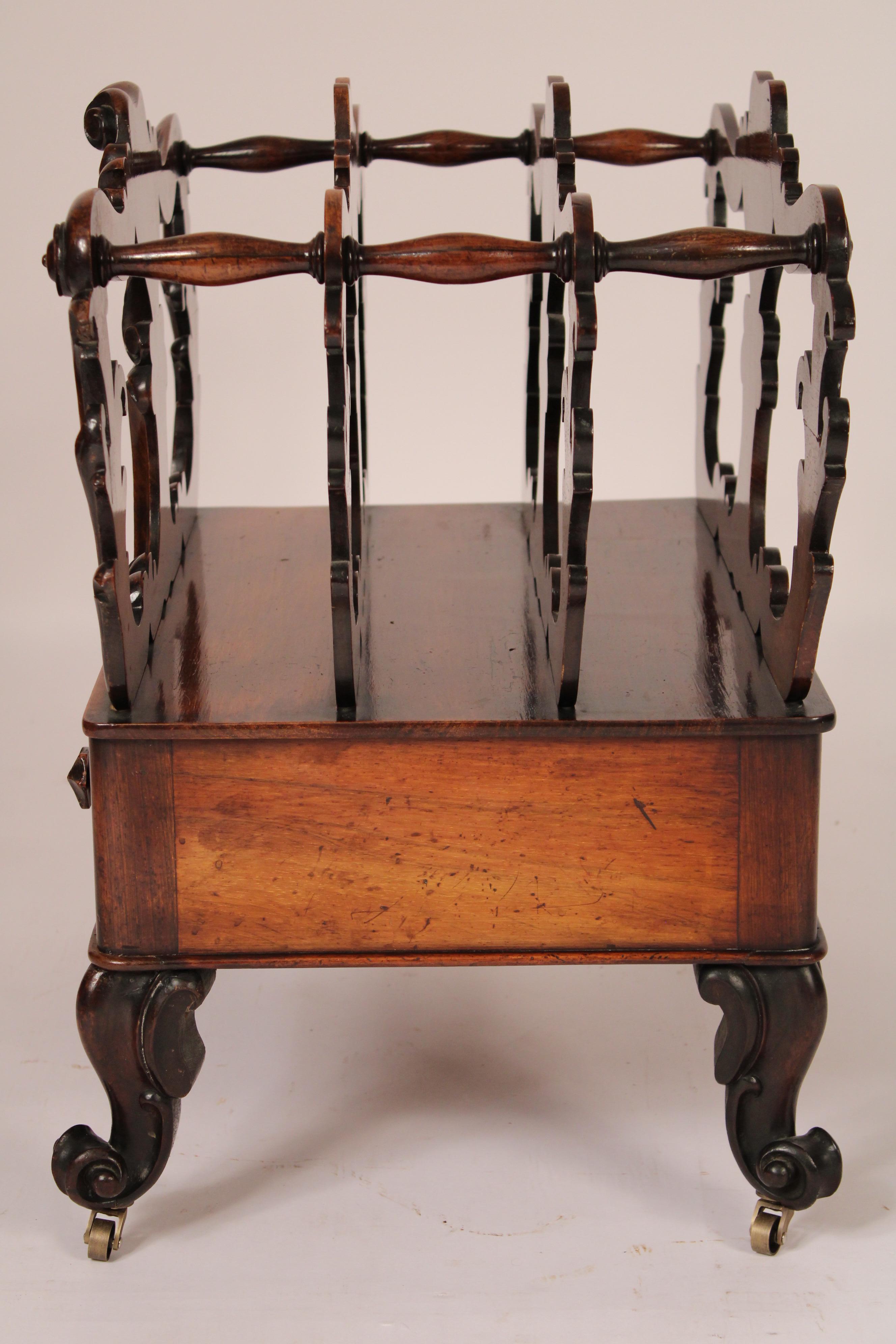 19th Century English Victorian Rosewood Canterbury For Sale