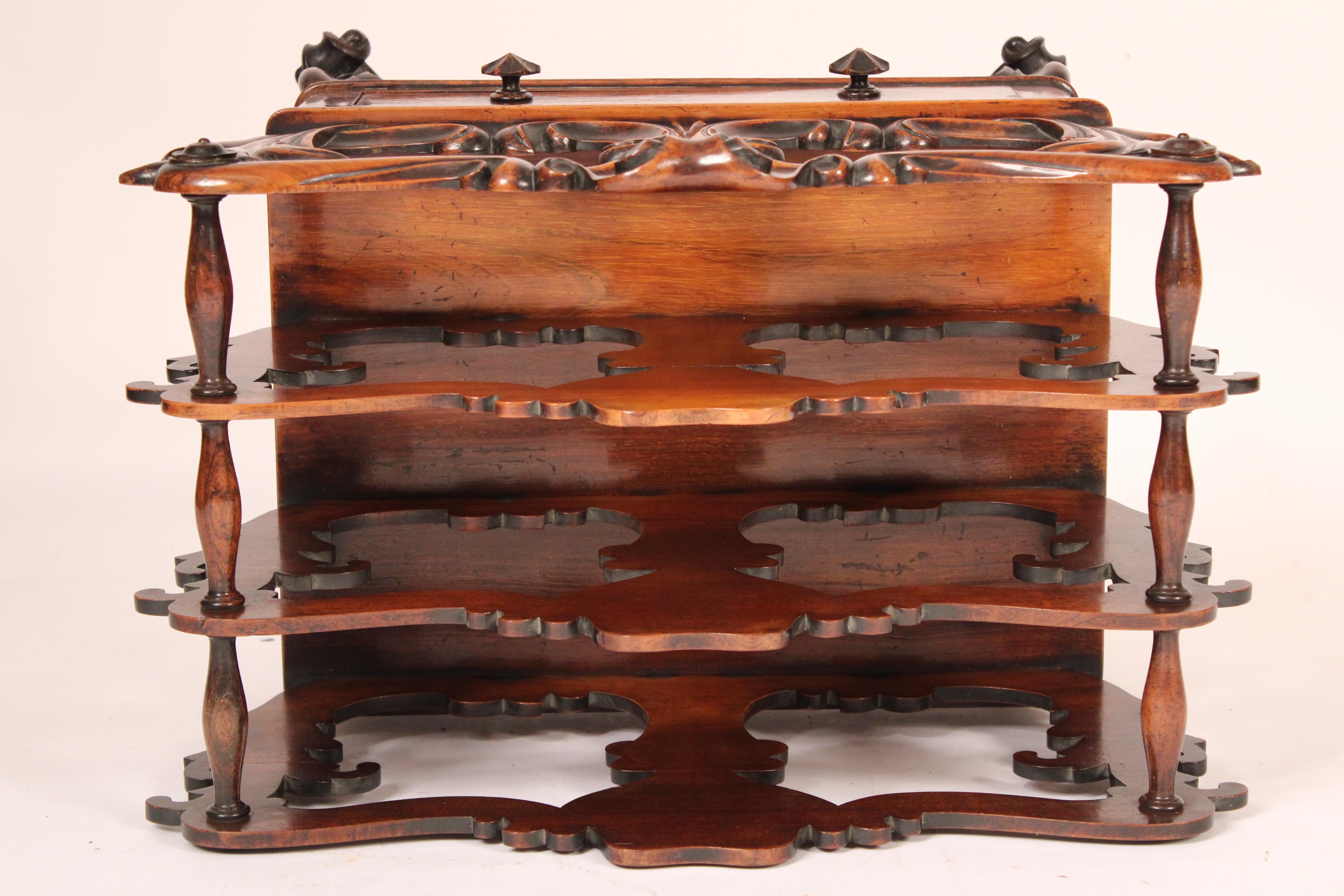 English Victorian Rosewood Canterbury For Sale 1