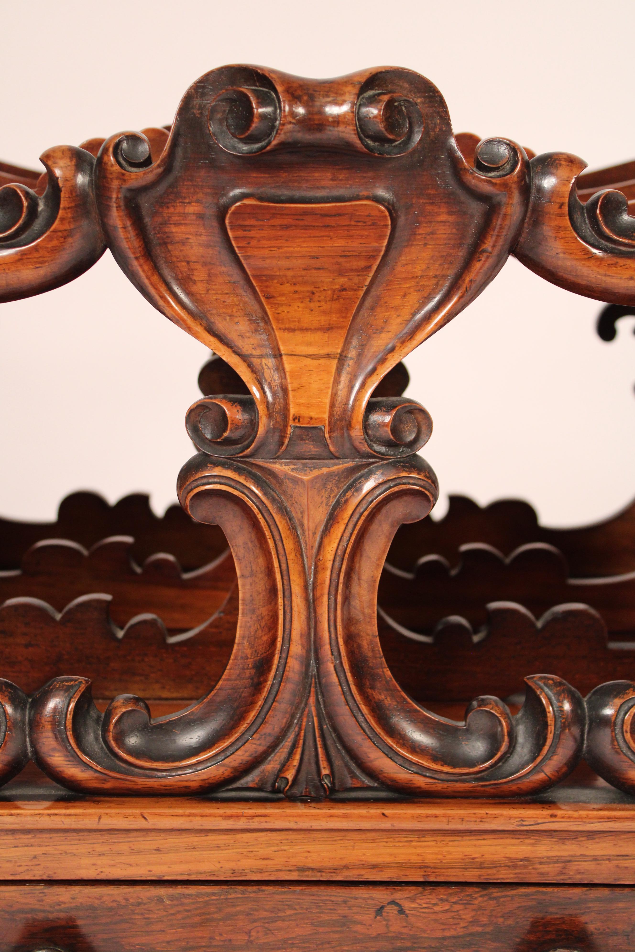 English Victorian Rosewood Canterbury For Sale 3