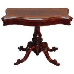 Antique English Victorian Rosewood Serpentine Shaped Occasional Table