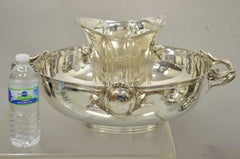 English Victorian Royal Castle Silver Plated Ice Bowl & Champagne Chiller Bucket