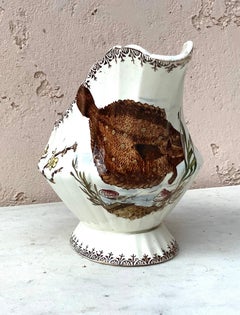 English Victorian Transferware Saucer with Fish, circa 1882