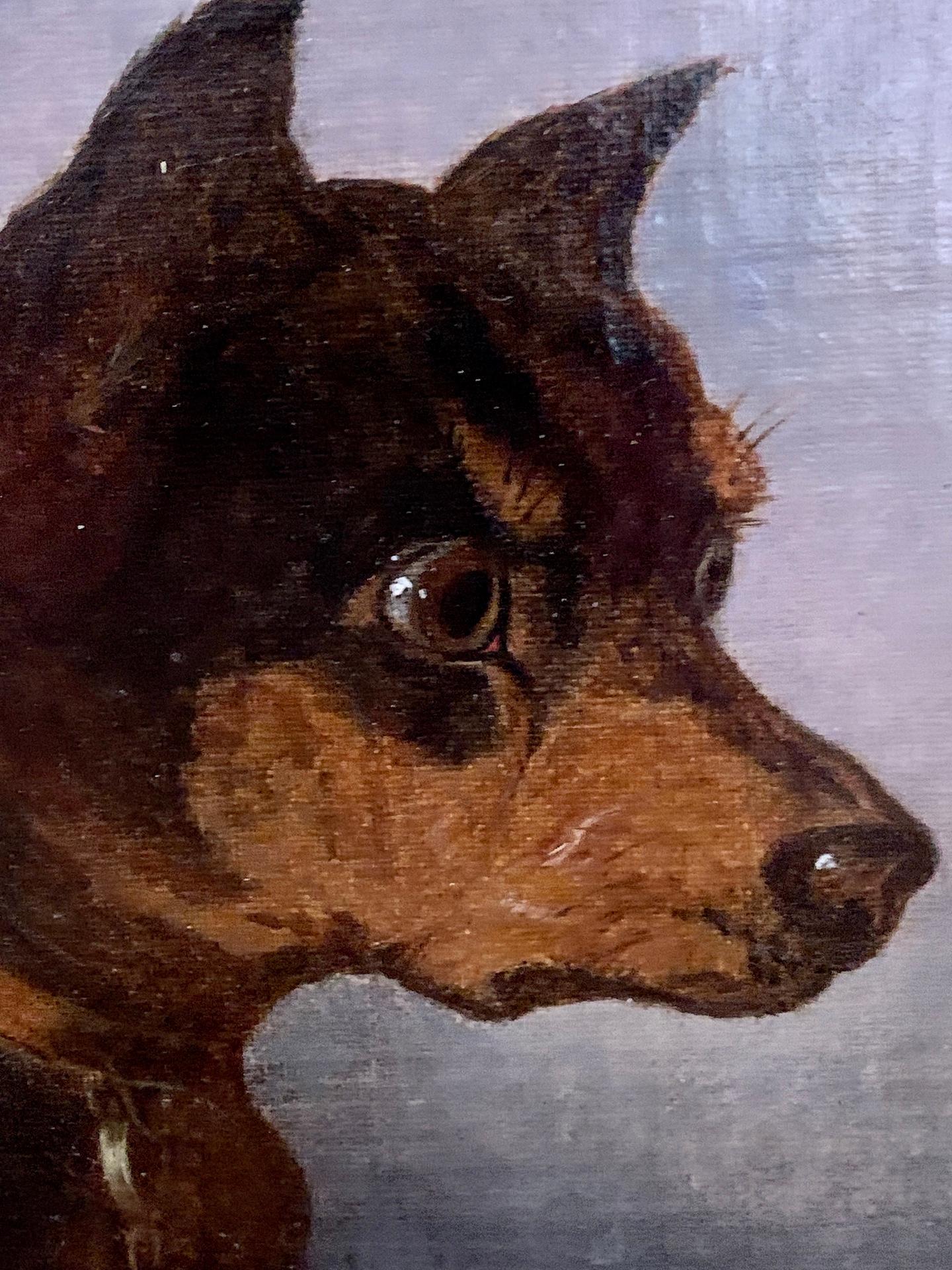 Wonderful well painted English 19th century Victorian period dog head study. 

Very much painted in the manner of George Earl this is a very authentic 19th-century painting being framed in an Antique period English frame of the same circa date as