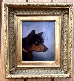 19th century English Victorian portrait of a terrier dog