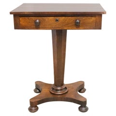 English Victorian Sellette Side Table, Mid-19th Century