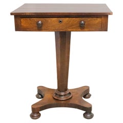 Antique English Victorian Sellette Side Table, Mid-19th Century