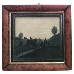 Antique English Victorian Silhouette of Steeplechase