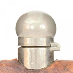 English Victorian Silver and Leather Flask