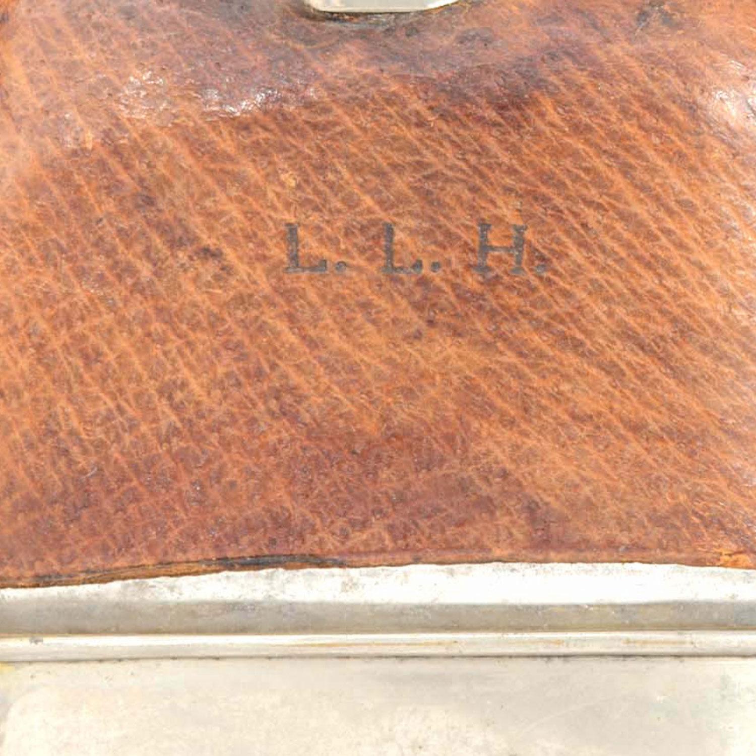 English Victorian Silver and Leather Flask (Britisch) im Angebot