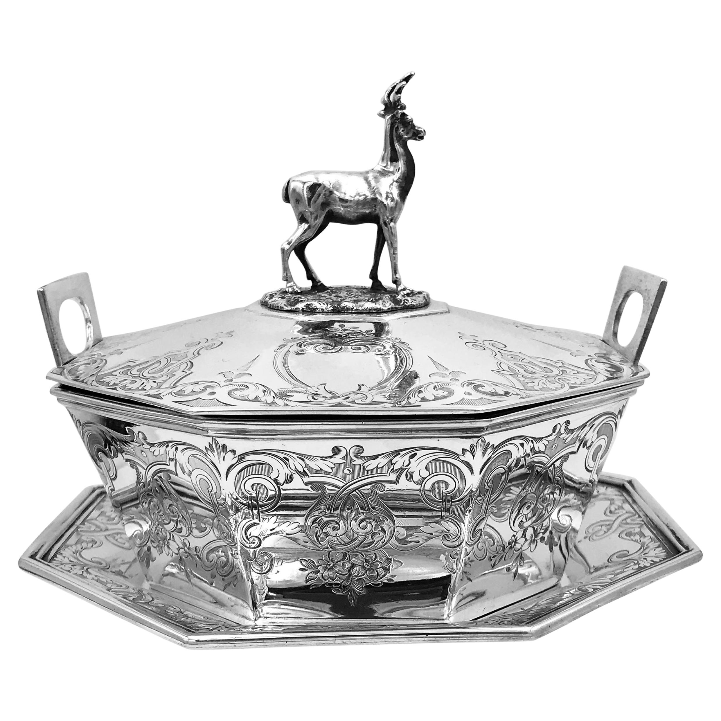 English Victorian Silver Butter Dish