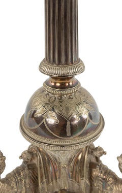 English Victorian Silver Plated Camel Table Lamp