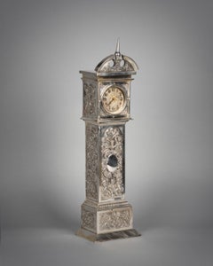 English Victorian Silver Clock