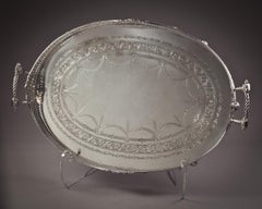 Vassoio da galleria inglese vittoriano in argento