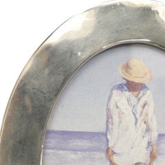 English Victorian Silver Oval Picture Frame